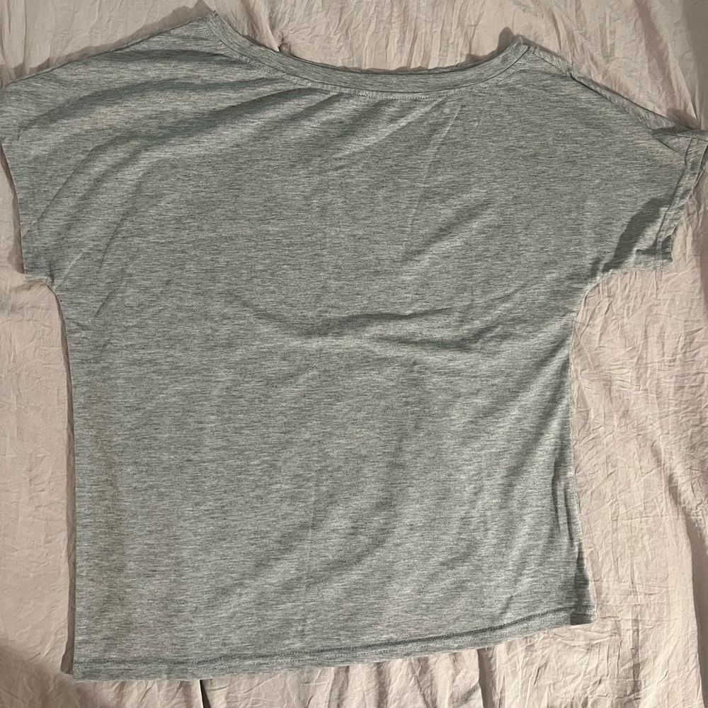 Light Gray off the shoulder t-shirt